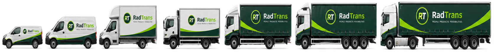 Rad Trans fleet from vans to articulated trucks